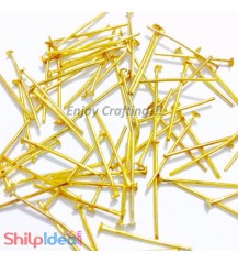 Head Pins 20mm - Golden - Pack of 50